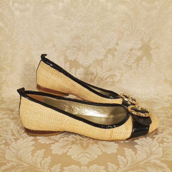 Elaine Turner "Marlie" Raffia Woven Straw Ballet Flats - Picture 5 of 8